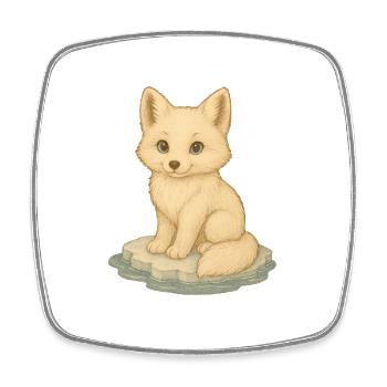 Nordic Arctic - Arctic Fox - Square fridge magnet - white - Front