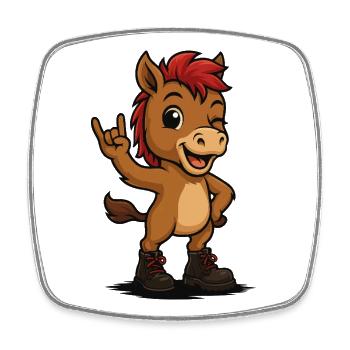 Punk Rock Foal - Viereckiger Kühlschrankmagnet - Weiß - Vorne