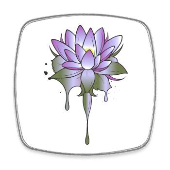 Lotusblüte in Violett mit Farbverlauf - Viereckiger Kühlschrankmagnet - Weiß - Vorne