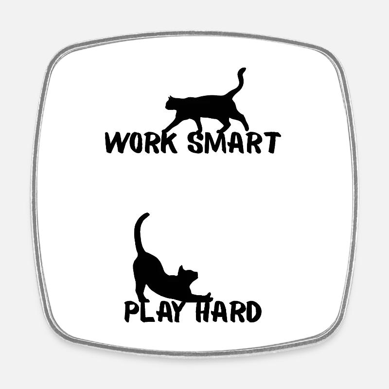 Work smart - Viereckiger Kühlschrankmagnet - Weiß