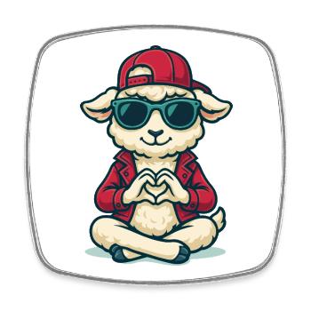 Lamb of Love - Square fridge magnet - white - Front
