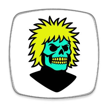Skullman avec une coiffure cool - Magnet carré - blanc - Devant