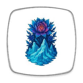 Gletscherblüte - Viereckiger Kühlschrankmagnet - Weiß - Vorne