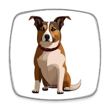 Le Jack Russell Terrier se reproduit dans un style géométrique - Magnet carré - blanc - Devant
