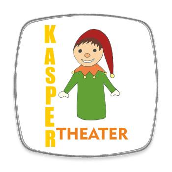 Lustiger Weihnachts-Kaspertheater - Viereckiger Kühlschrankmagnet - Weiß - Vorne