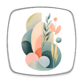 Pastel Abstract Flora Composition - Square fridge magnet - white - Front