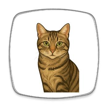 Stolze Tigerkatze - Viereckiger Kühlschrankmagnet - Weiß - Vorne