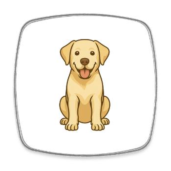 Labrador Love – Treuer Blick, großes Herz - Viereckiger Kühlschrankmagnet - Weiß - Vorne