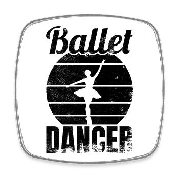 Ballett Tänzerin - Viereckiger Kühlschrankmagnet - Weiß - Vorne