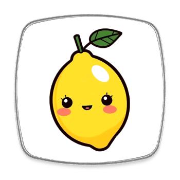 Lemon - Square fridge magnet - white - Front