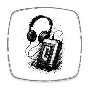 Analog sound - Square fridge magnet - white - Front