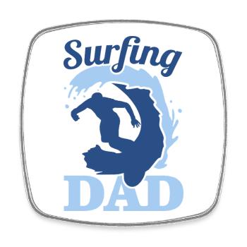 Surfer father - Square fridge magnet - white - Front