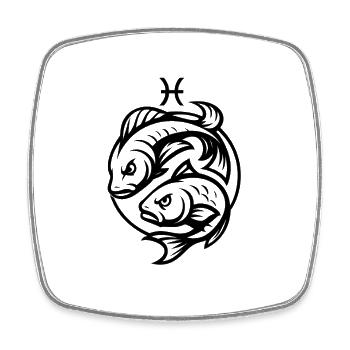 Zodiac sign Pisces - Square fridge magnet - white - Front