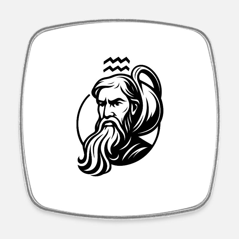 Zodiac sign Aquarius - Square fridge magnet - white
