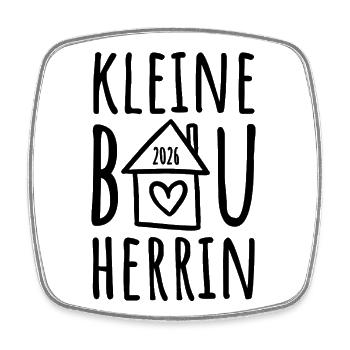 Kleine Bauherrin 2026 - Viereckiger Kühlschrankmagnet - Weiß - Vorne