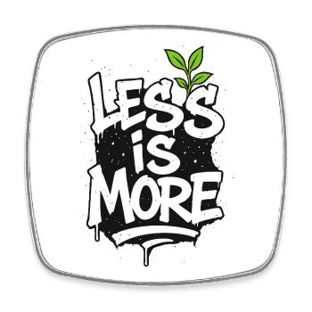 Less is More – Minimalism meets street style - Square fridge magnet - white - Front