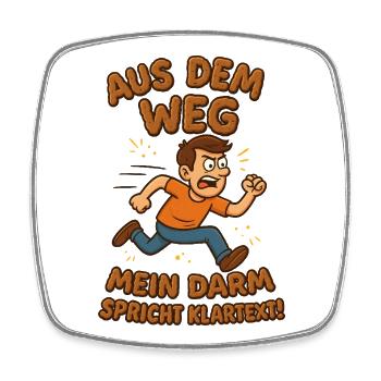Aus dem Weg Klo Darm Klartext - Viereckiger Kühlschrankmagnet - Weiß - Vorne