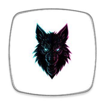 NEON FANG - Viereckiger Kühlschrankmagnet - Weiß - Vorne