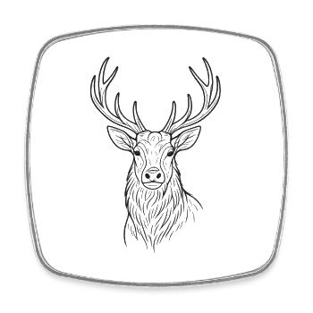 Design moderne du cerf - Magnet carré - blanc - Devant