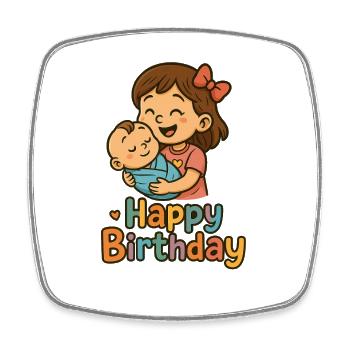 Sincère anniversaire enfants Illustration - Magnet carré - blanc - Devant