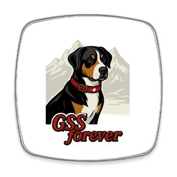 GSS forever Mountain - Viereckiger Kühlschrankmagnet - Weiß - Vorne