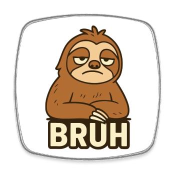 Casual Sloth Expression T-Shirt Design - Square fridge magnet - white - Front