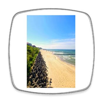 Ustronie Morskie Panorama des Strandes und der Umgebung - Viereckiger Kühlschrankmagnet - Weiß - Vorne