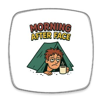 Der Morgen Danach Zelten Camping Festival - Viereckiger Kühlschrankmagnet - Weiß - Vorne