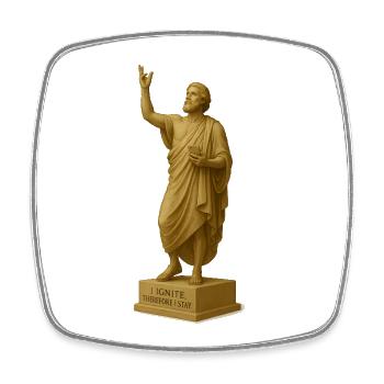 Religiöse Skulptur mit Message - Viereckiger Kühlschrankmagnet - Weiß - Vorne