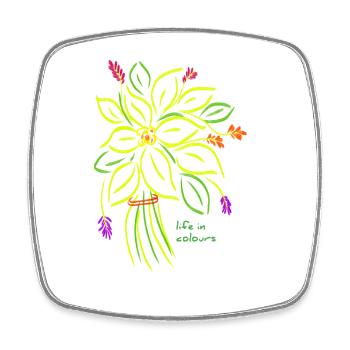 Lebendige florale Illustration - Viereckiger Kühlschrankmagnet - Weiß - Vorne