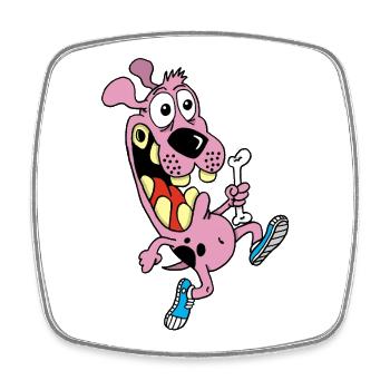 Relay race for a pink dog - Square fridge magnet - white - Front