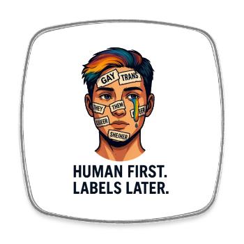 Inclusive Pride Awareness Artwork - Square fridge magnet - white - Front