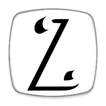 Letter Z, name, the letter Z - Square fridge magnet - white - Front