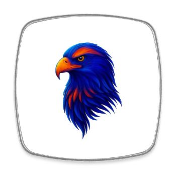 Colored eagle in neon style - Square fridge magnet - white - Front