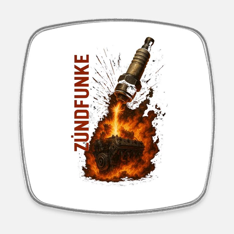 ZÜNDFUNKE – Firestarter - Viereckiger Kühlschrankmagnet - Weiß