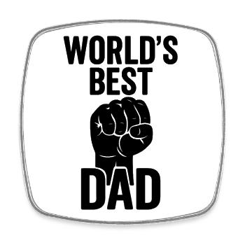 World's Best Dad T-Shirt - Square fridge magnet - white - Front
