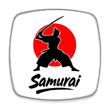 Samouraï - Magnet carré - blanc - Devant