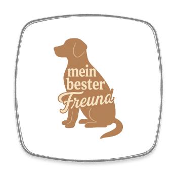 Mein Bester Freund Hund Motiv - Viereckiger Kühlschrankmagnet - Weiß - Vorne
