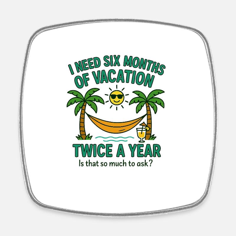 Holiday Humor with Palms and Pendant - Square fridge magnet - white