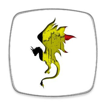 Flag of Belgium - Belgium - Dragon Silhouette - Square fridge magnet - white - Front