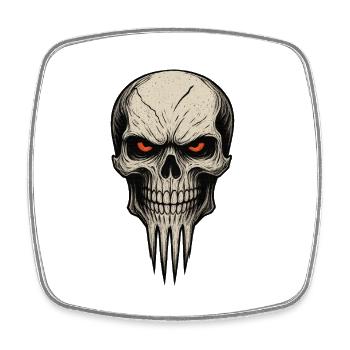 Zombie Skull Albtraum - Viereckiger Kühlschrankmagnet - Weiß - Vorne