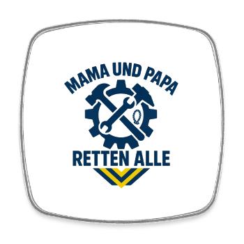 Mother Father Rescue Team Design - Square fridge magnet - white - Front