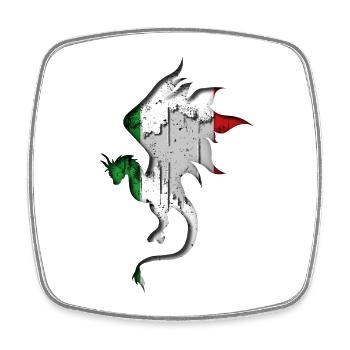 Flag of Italy - Italy - Dragon Silhouette - Square fridge magnet - white - Front