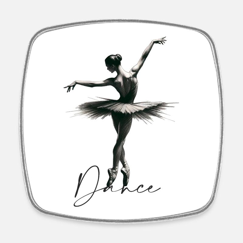Danseur - Magnet carré - blanc