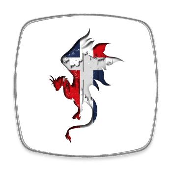 Flag of the Dominican Republic - Square fridge magnet - white - Front