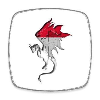 Indonesische Flagge - Drag Silhouette - Viereckiger Kühlschrankmagnet - Weiß - Vorne