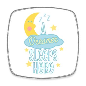 Sleeping Dreamer Astronaut Design - Square fridge magnet - white - Front