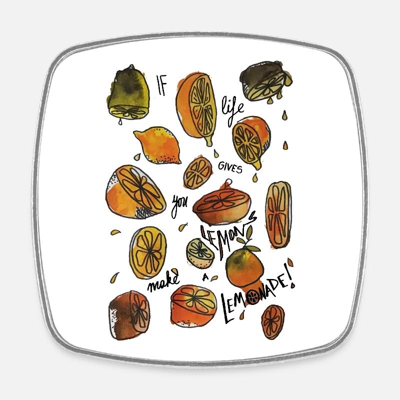 When life gives you lemons, make a lemonade - Square fridge magnet - white