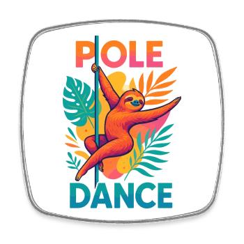 Pole Dance paresseux Pole Dancer Drôle de cadeau - Magnet carré - blanc - Devant