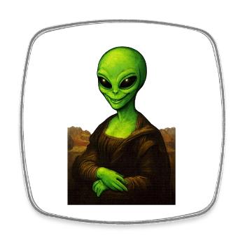 Alionde - Porträt von Außerirdischen im Renaissance-Stil - Viereckiger Kühlschrankmagnet - Weiß - Vorne
